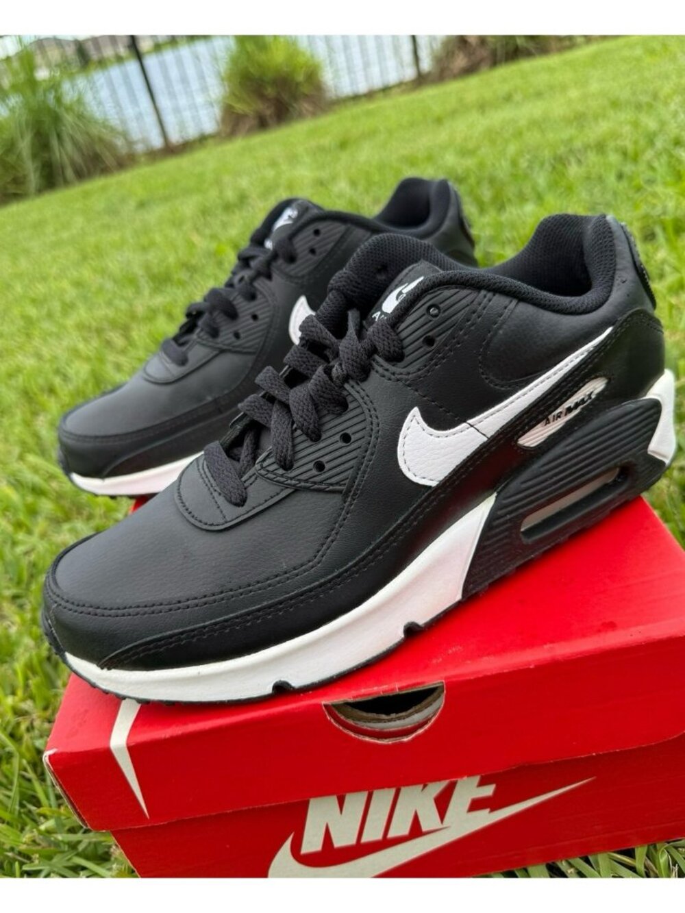 6.5Y | 8 WOMEN'S NIKE AIR MAX 90 BLACK / WHITE CD6864-010 RUNNING SNEAKERS